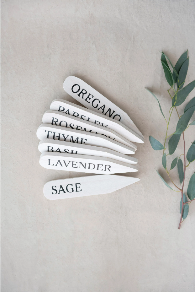 Wood Herb Garden Marker Set