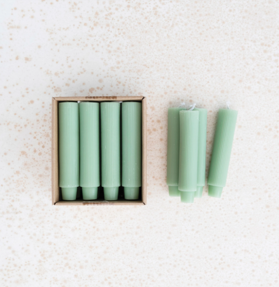 Kiwi Unscented Pleated Taper Candle Box Set