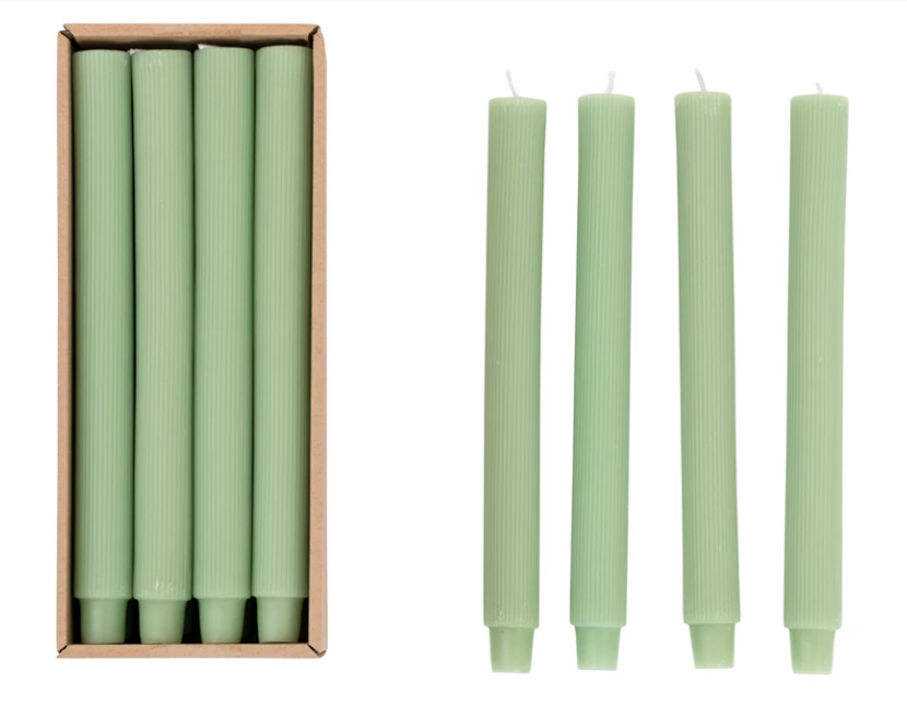 Kiwi Unscented Pleated Taper Candle Box Set