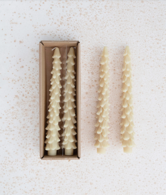 Large Unscented Tree Shaped Taper Candle