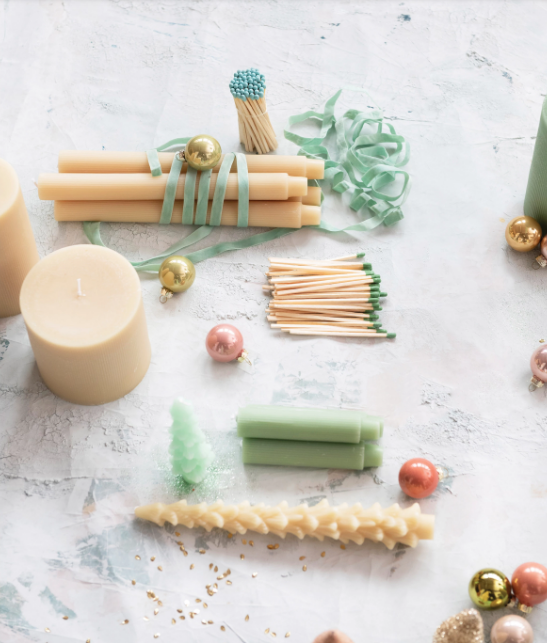 Large Unscented Tree Shaped Taper Candle