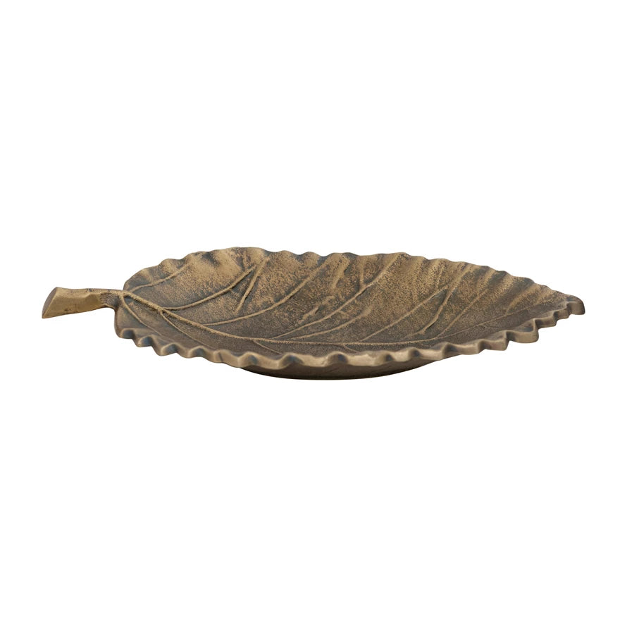 Antique Brass Leaf Tray