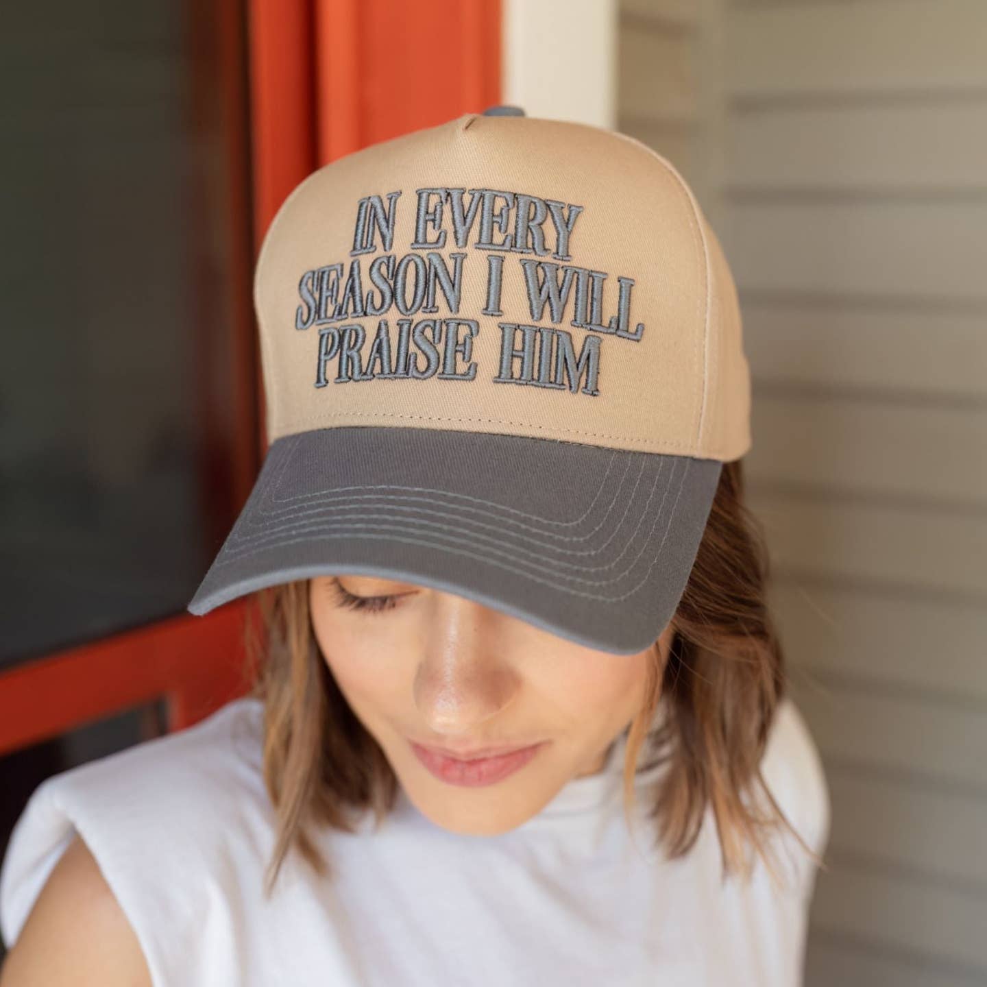 In Every Season I Will Praise Him Trucker Hat