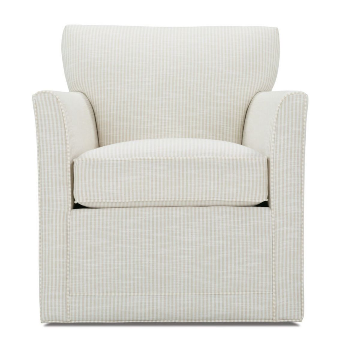 Times Square Tan Stripe Swivel Glider