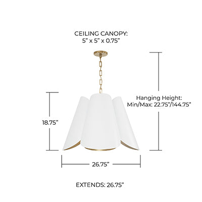 Mave Pendant White and Brass