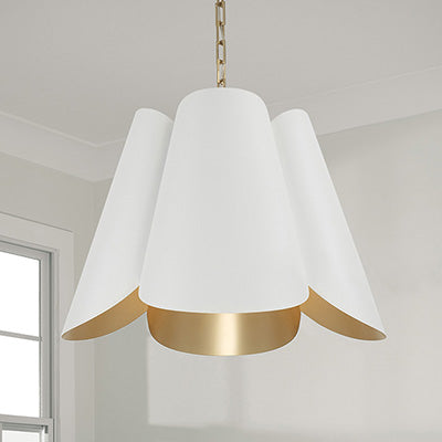 Mave Pendant White and Brass