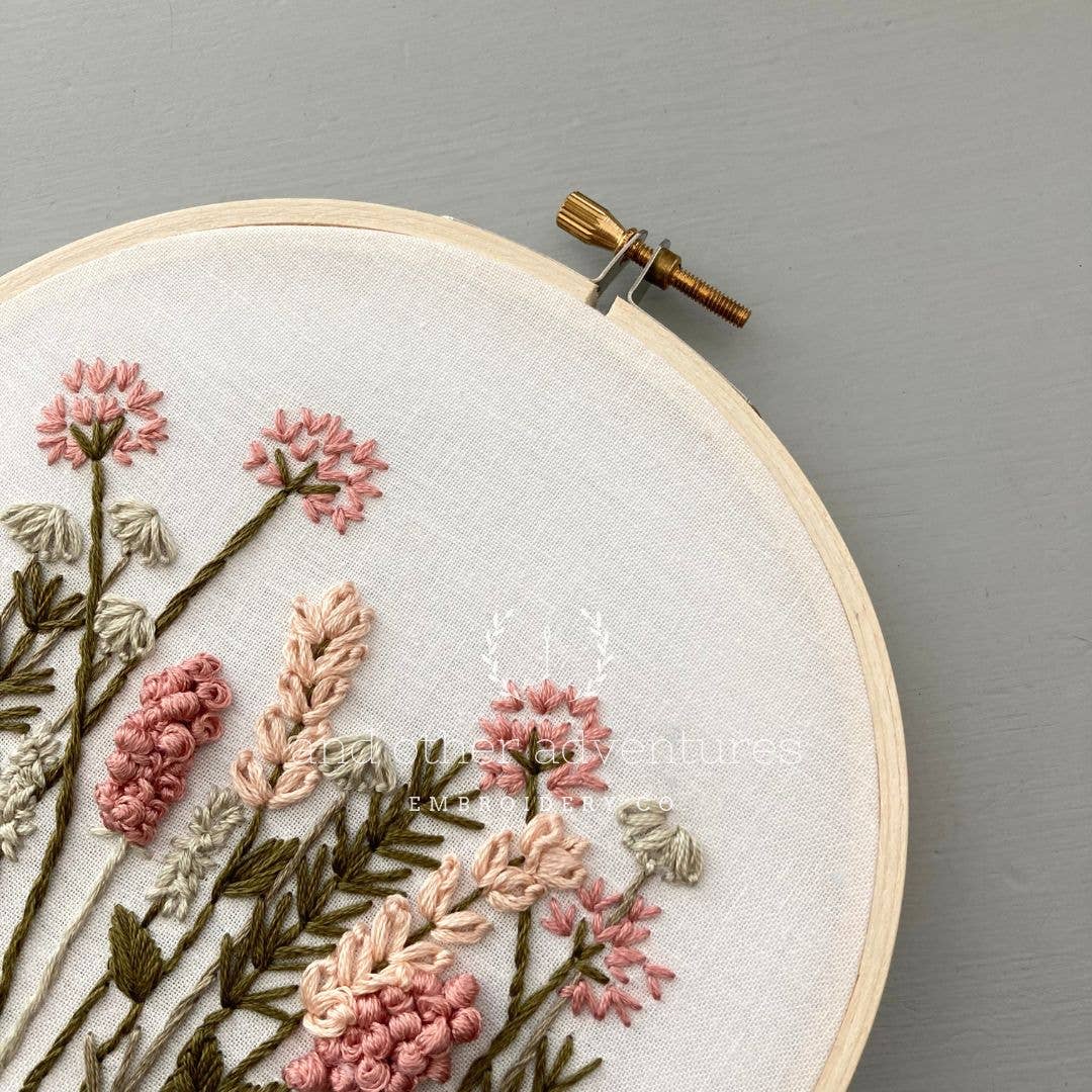 Meadow in Blush & Olive Embroidery Kit