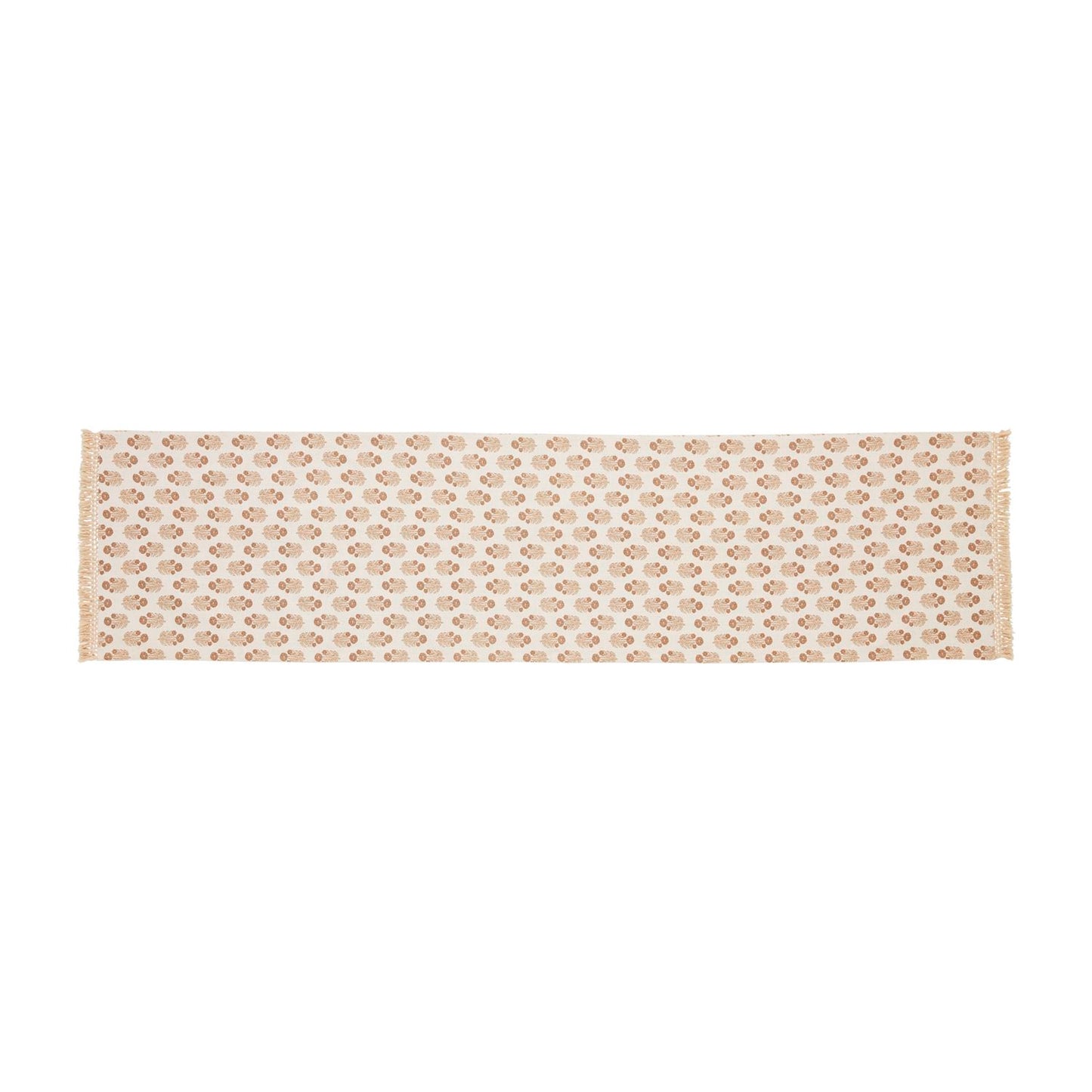 Floral Tan/White Table Runner