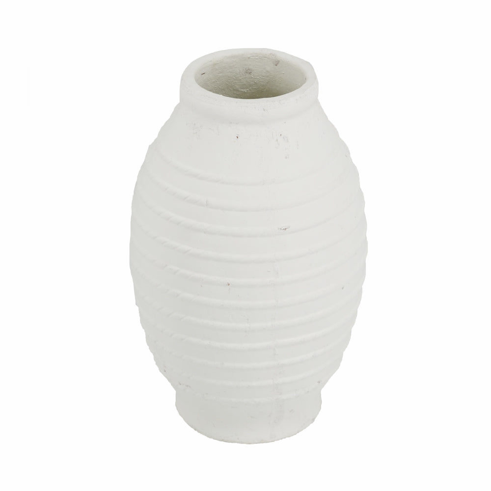 Natural White Round Terracotta Vase