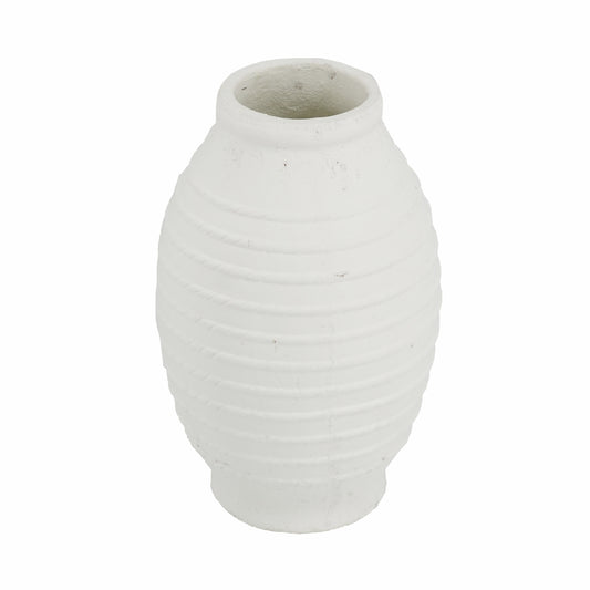 Natural White Round Terracotta Vase