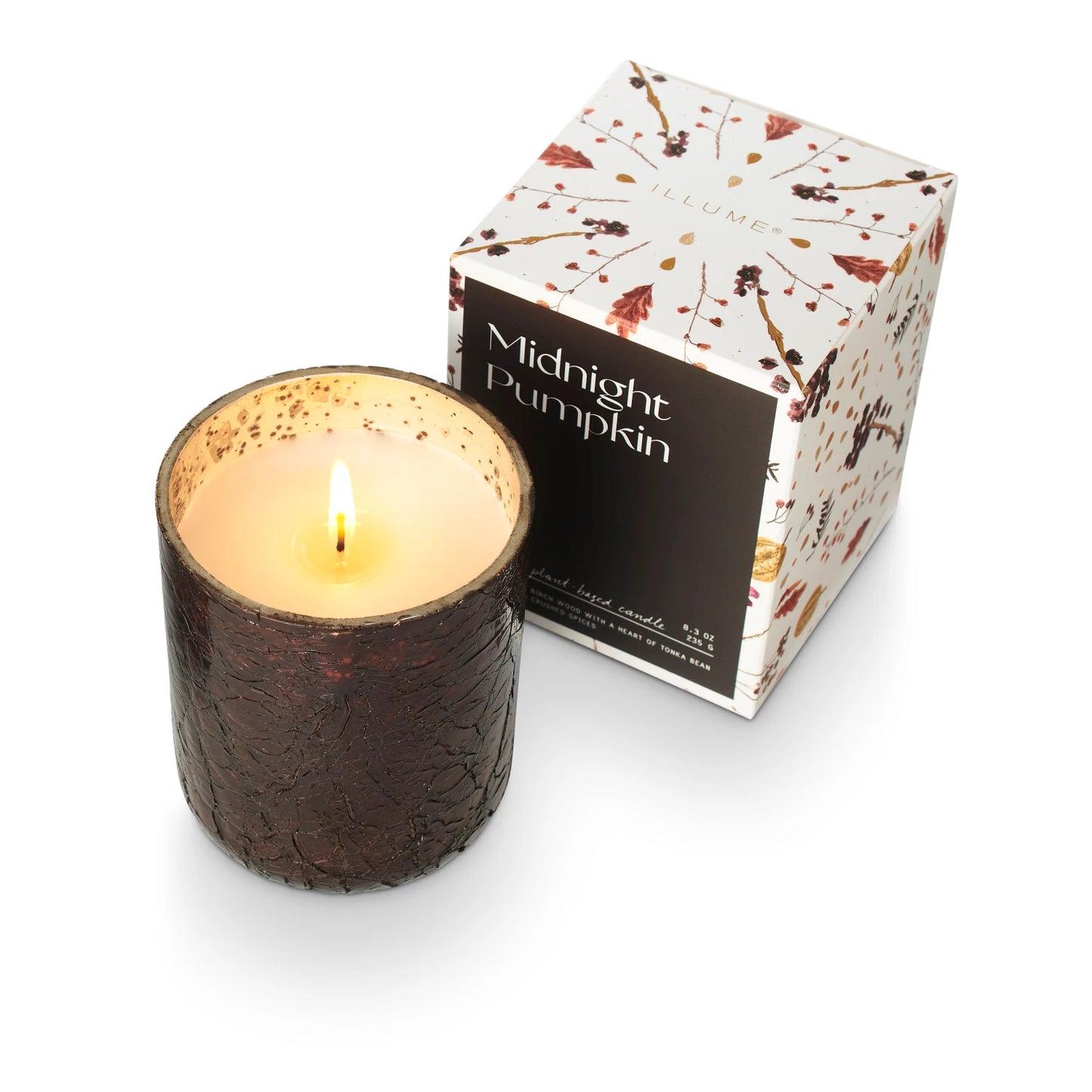 Boxed Crackle Glass Candle