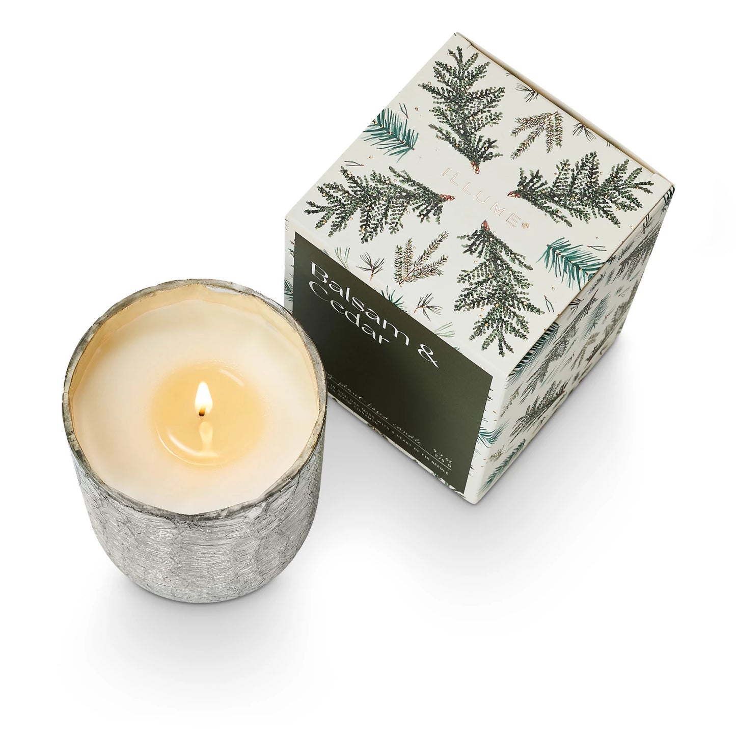 Boxed Crackle Glass Candle