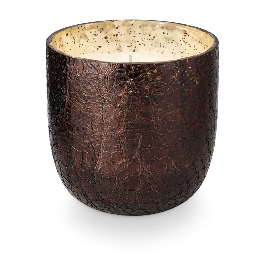 Large Boxed Crackle Glass Candle