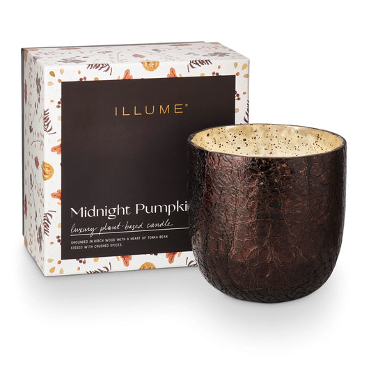 Large Boxed Crackle Glass Candle