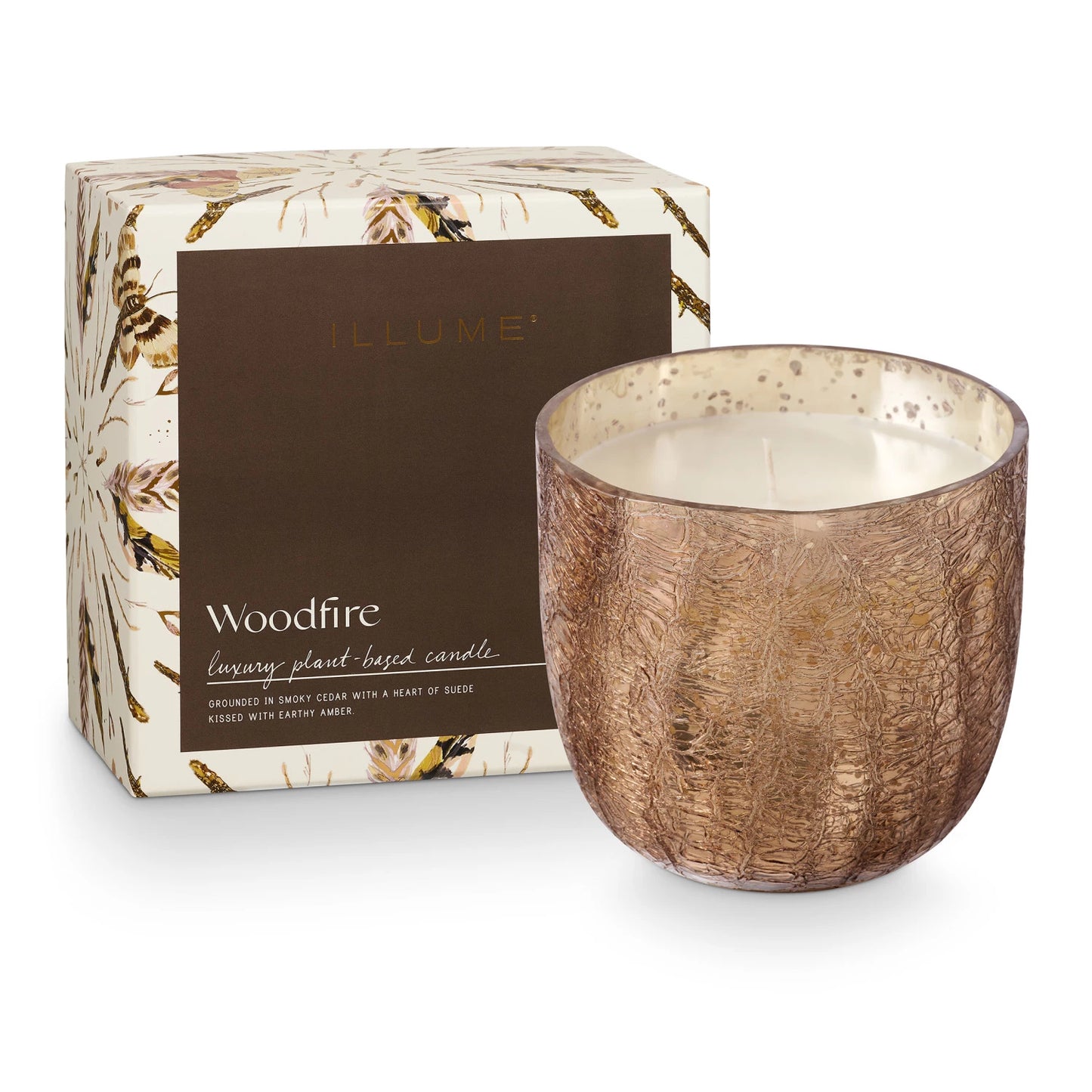 Large Boxed Crackle Glass Candle