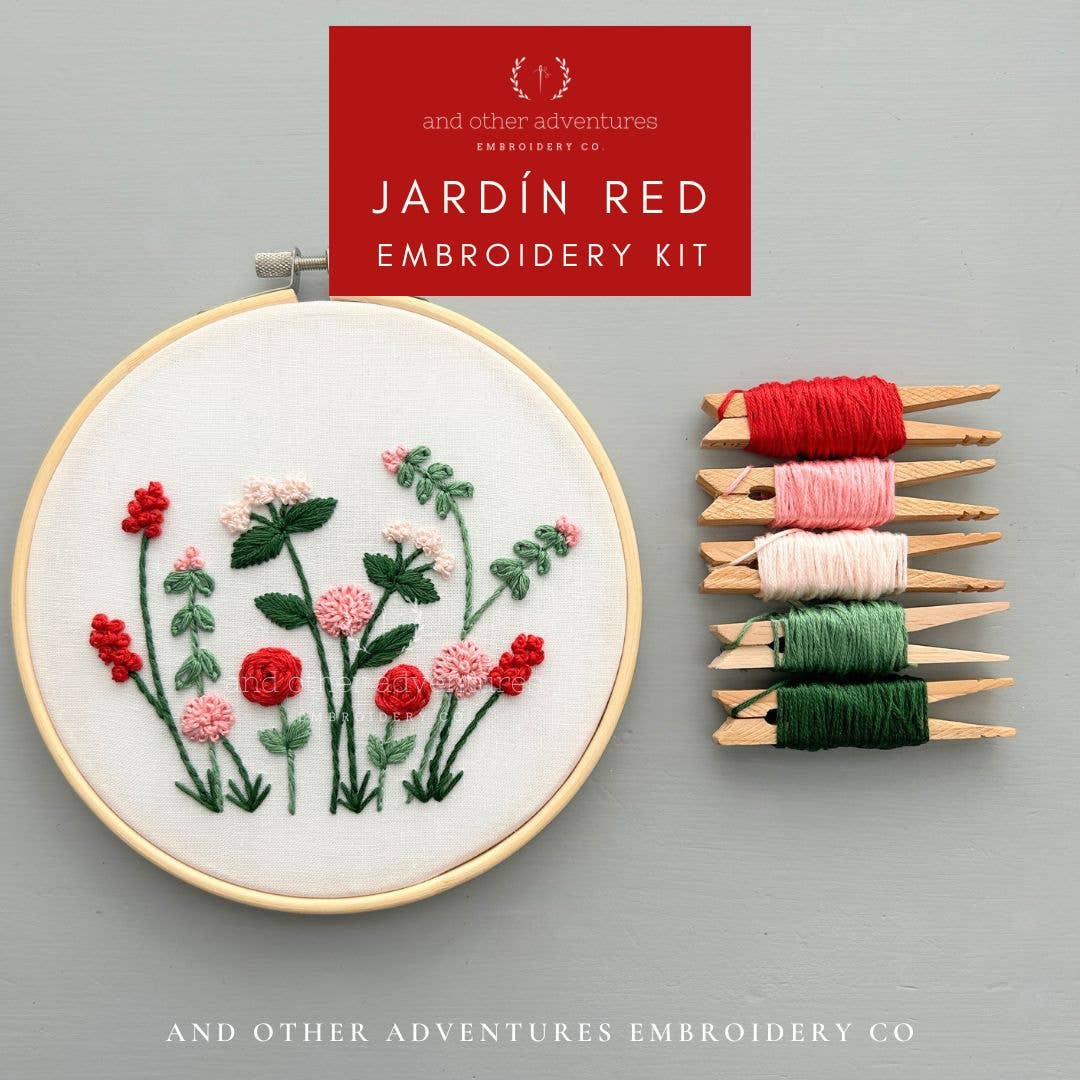 Jardín in Red Embroidery Kit