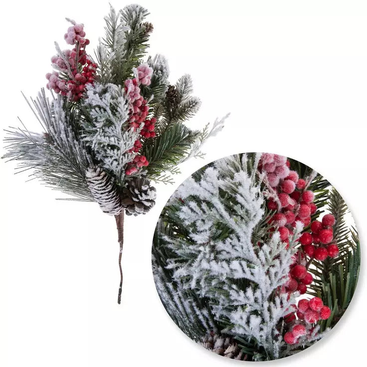 Flocked Pine & Berry Pick