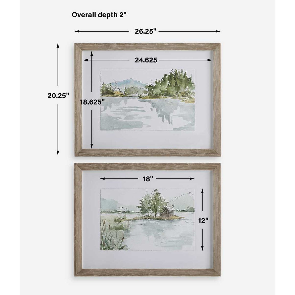 At the Lake Framed Art Print Set