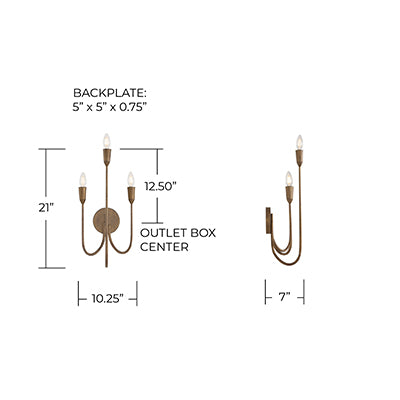 Bobby 3 Light Sconce