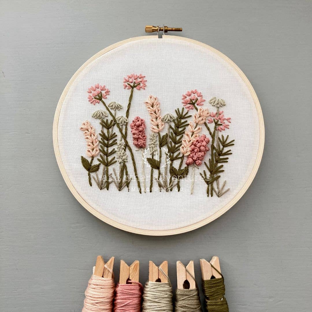 Meadow in Blush & Olive Embroidery Kit