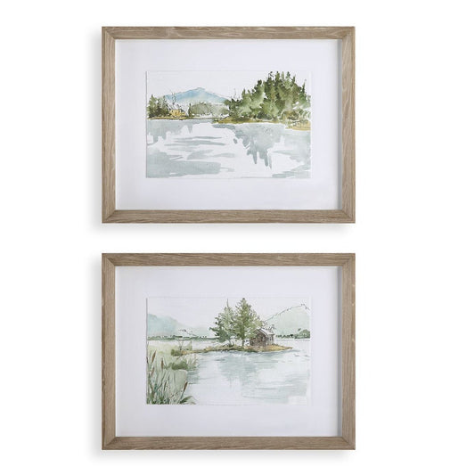 At the Lake Framed Art Print Set