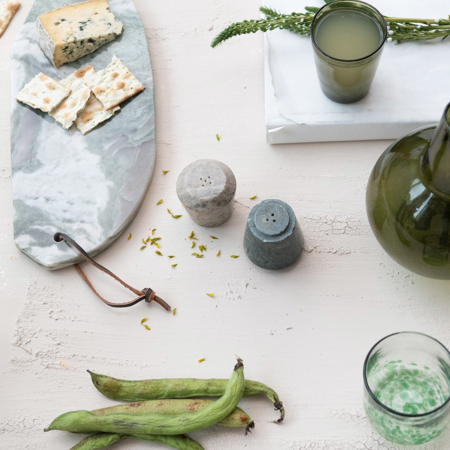 Marble Stackable Salt & Pepper Shakers