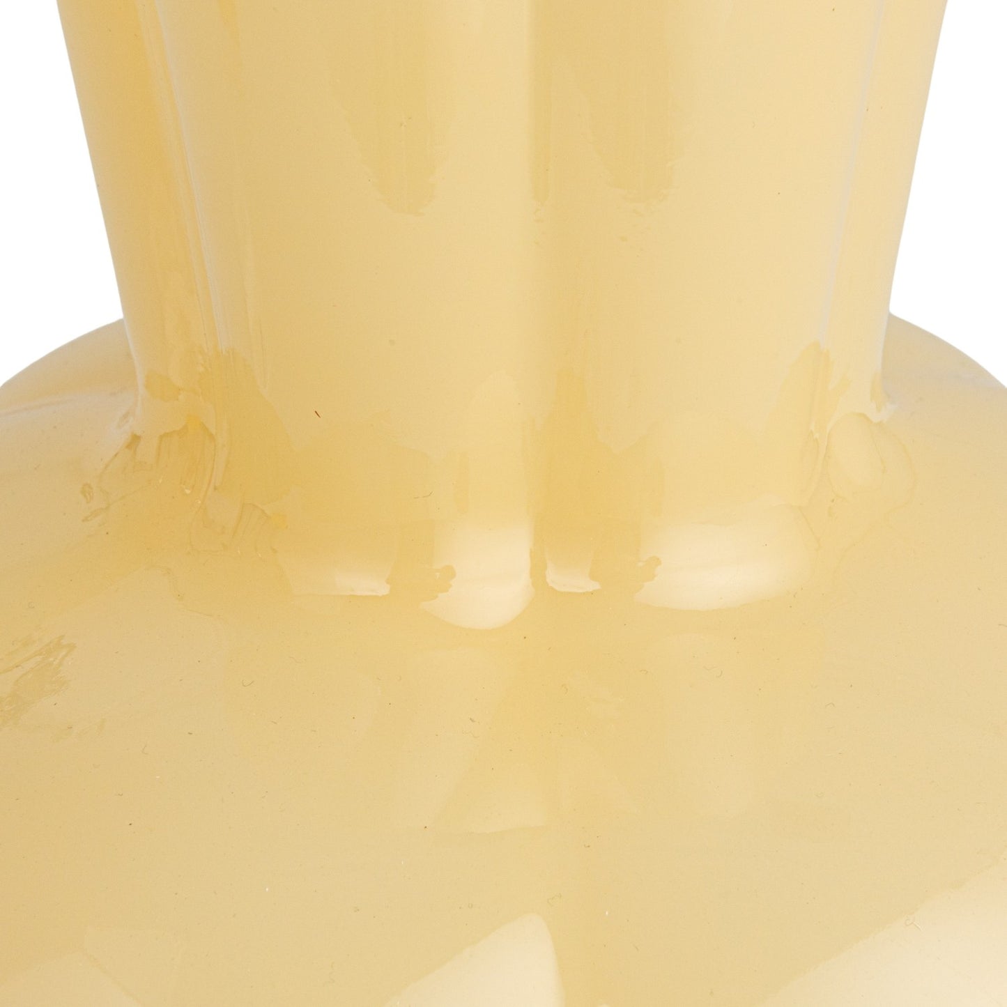 Opaque Yellow Pleated Vase