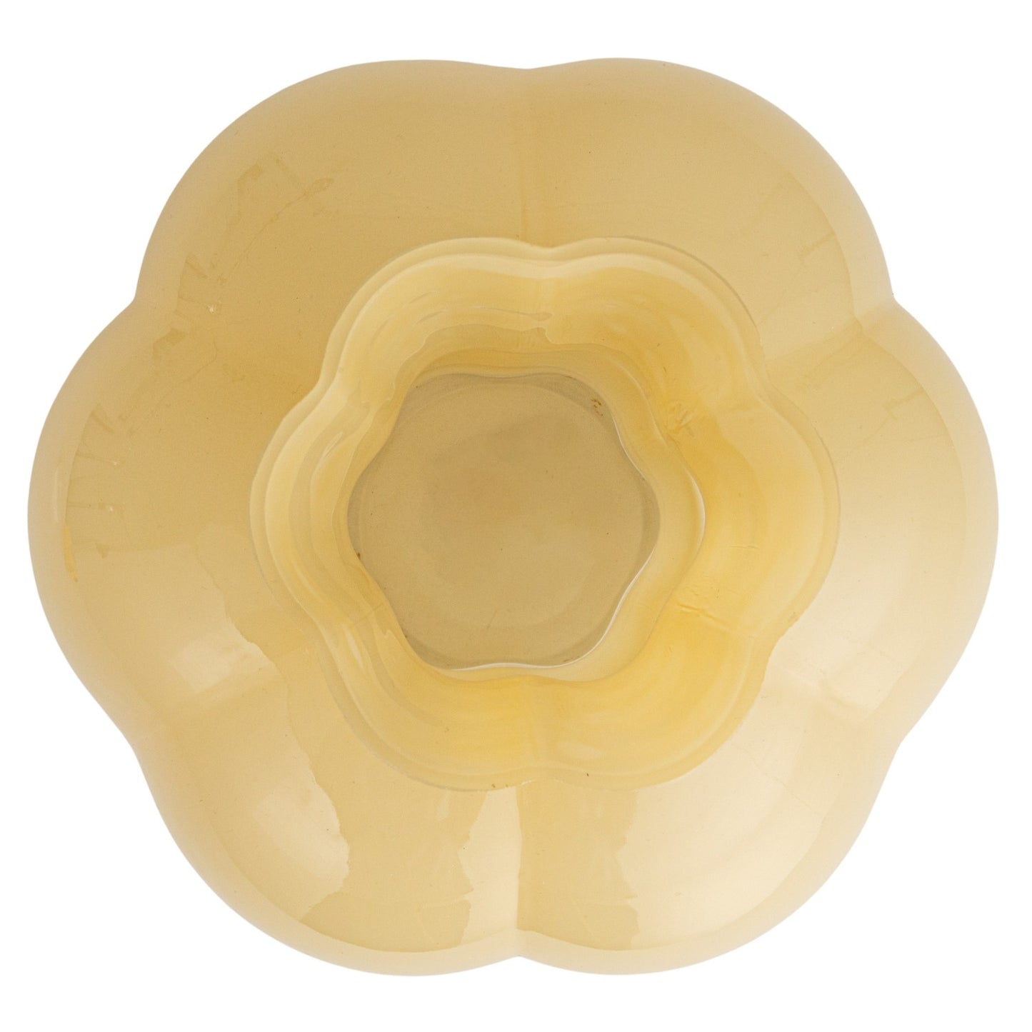 Opaque Yellow Pleated Vase