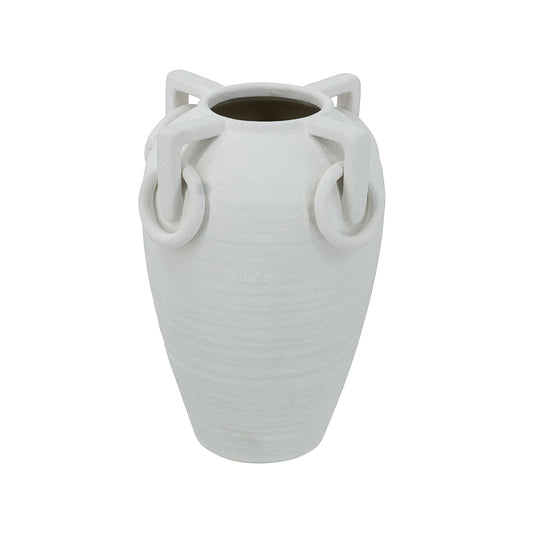Roman Ring Terracotta White Vase