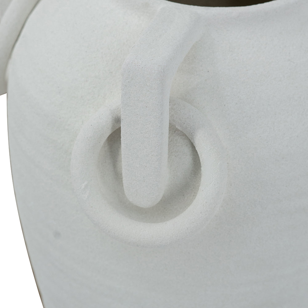 Roman Ring Terracotta White Vase