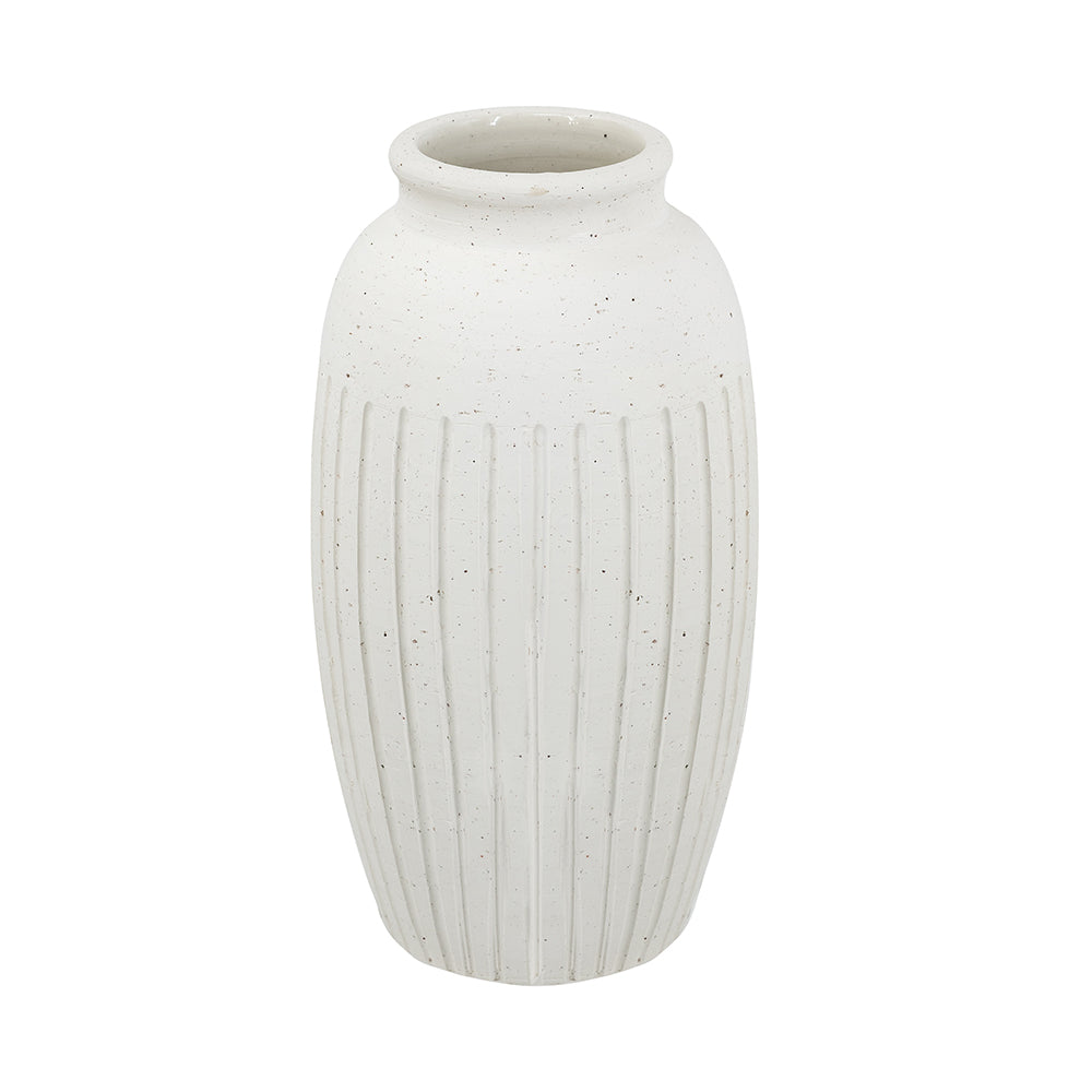 Hand-Pulled  Ribbed Tall Vase