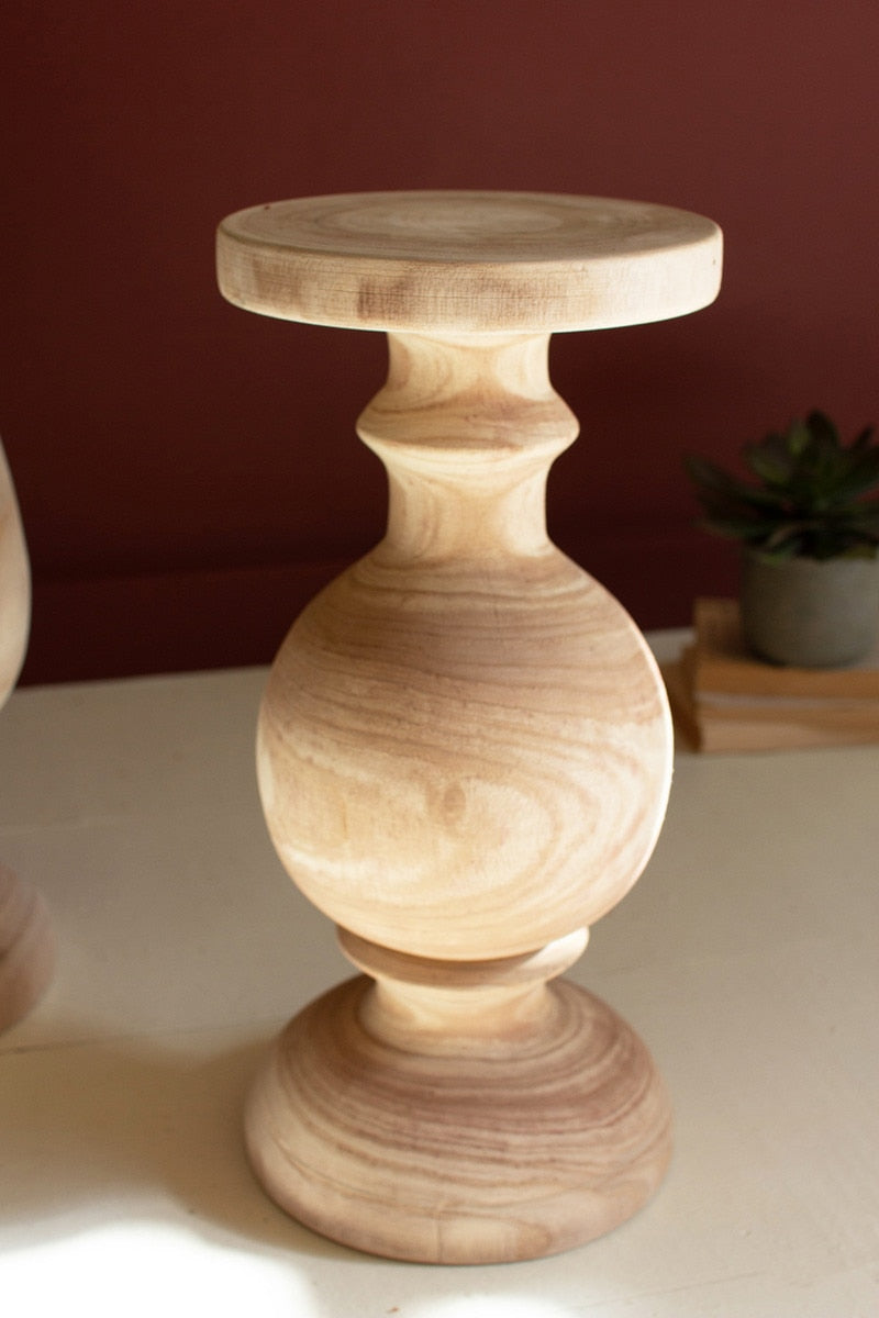 Turned Natural Wood Pedestals