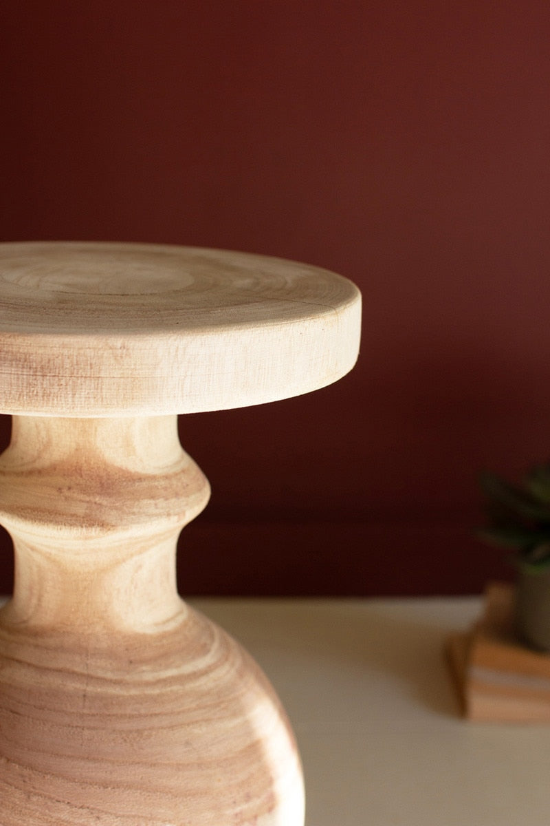 Turned Natural Wood Pedestals