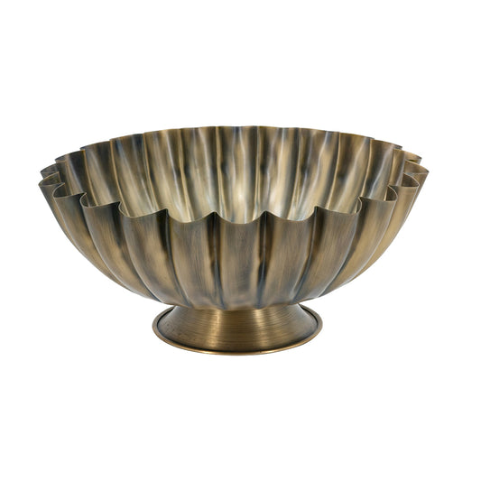 Bronze Large Scalloped Pedestal Bowl