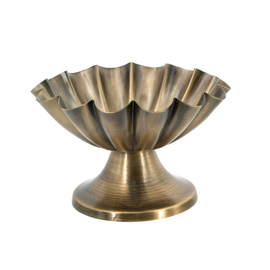 Bronze Scalloped Pedestal Bowl