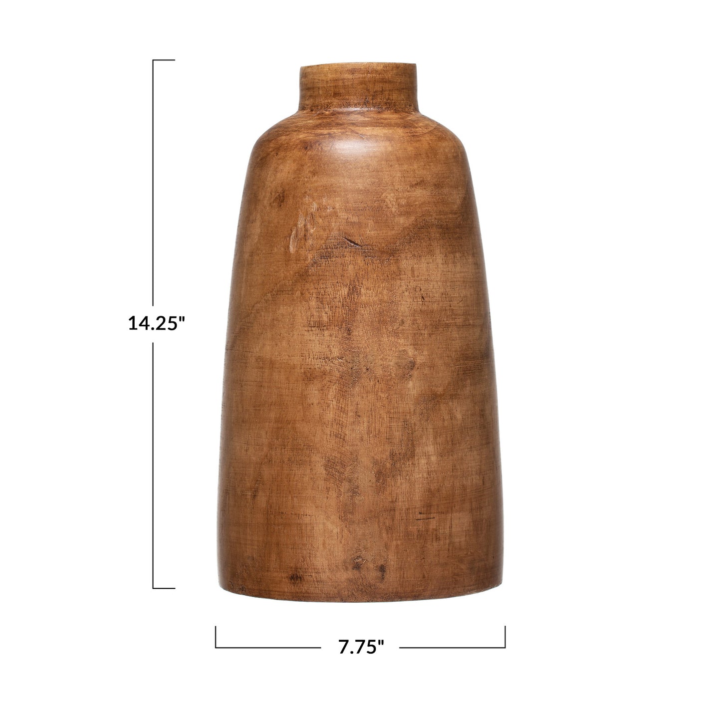 Walnut Stained Wood Vase