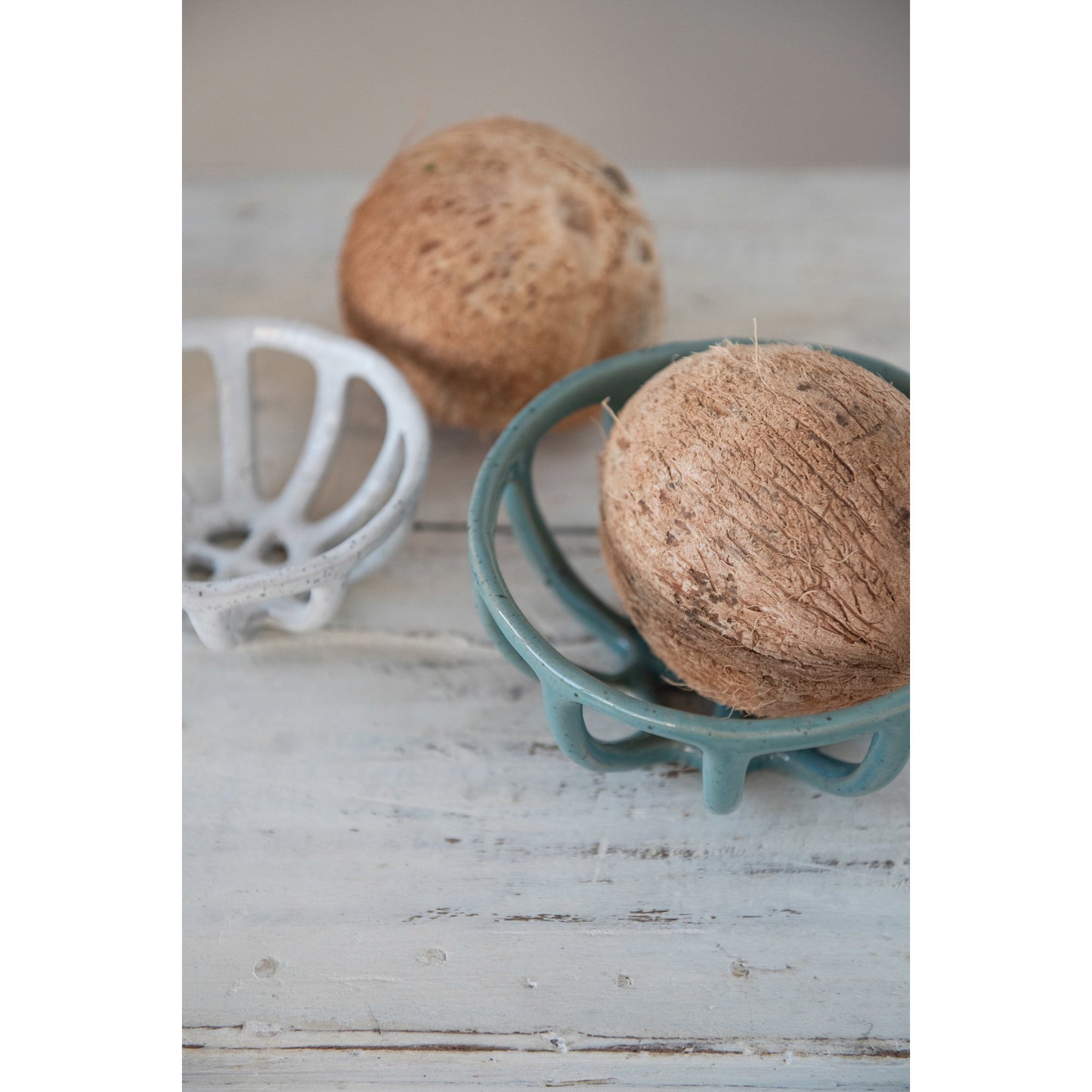 Handmade Stoneware Basket Bowl