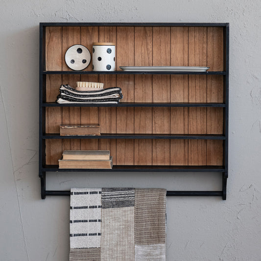 Black Wood Wall Shelf