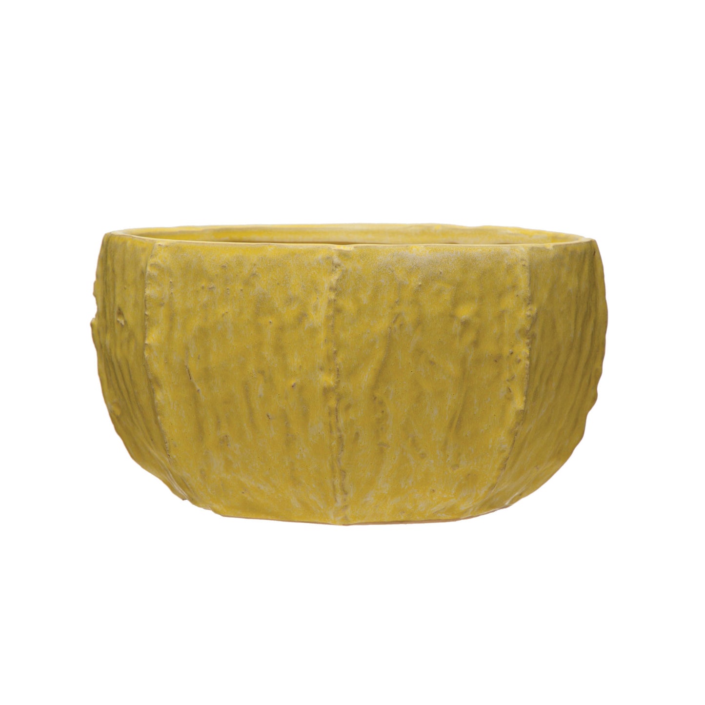 Matte Yellow Stoneware Planter