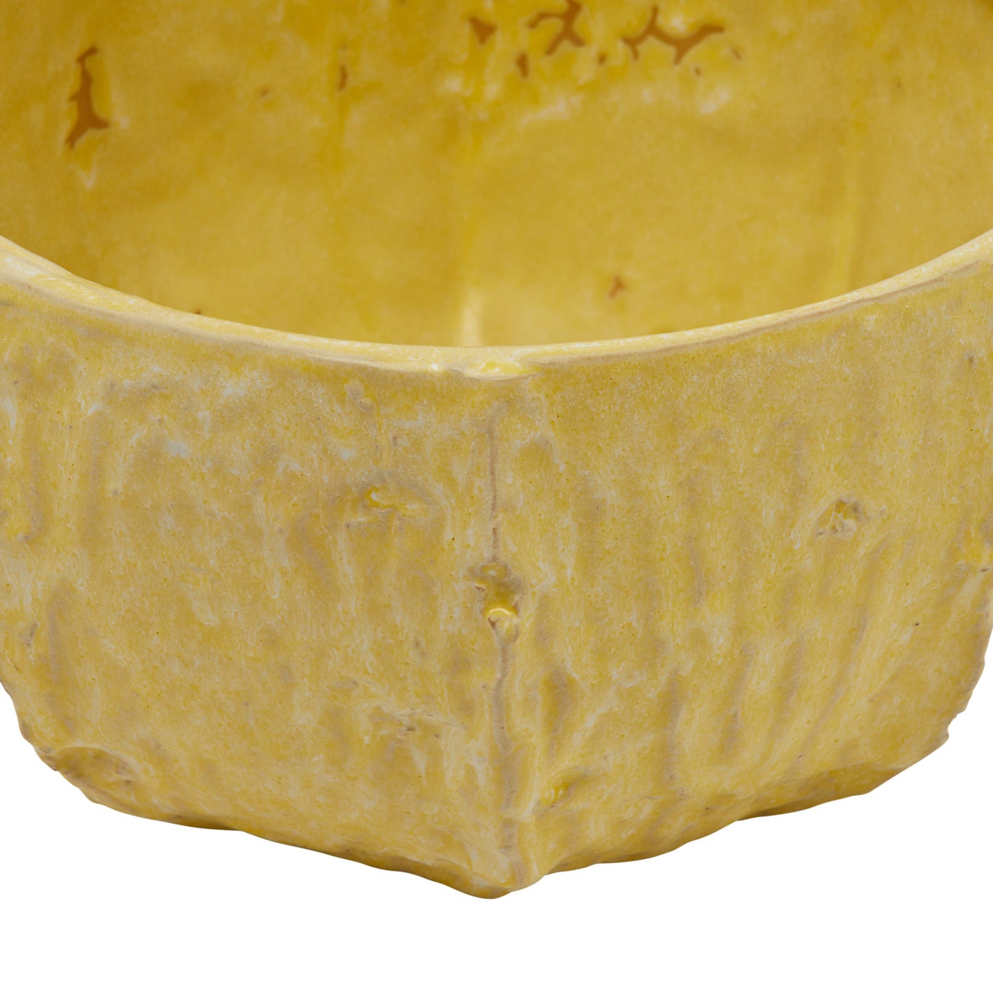 Matte Yellow Stoneware Planter