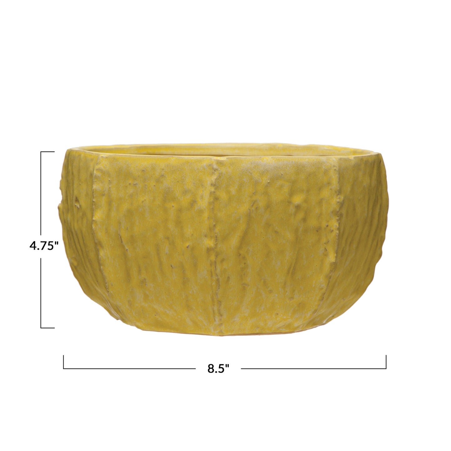 Matte Yellow Stoneware Planter