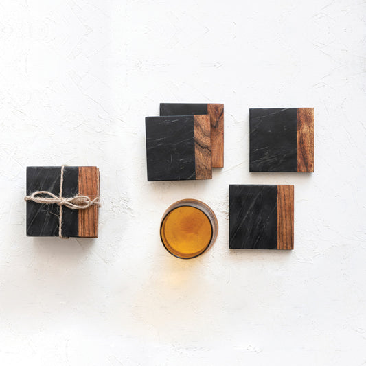 Marble & Wood Coaster