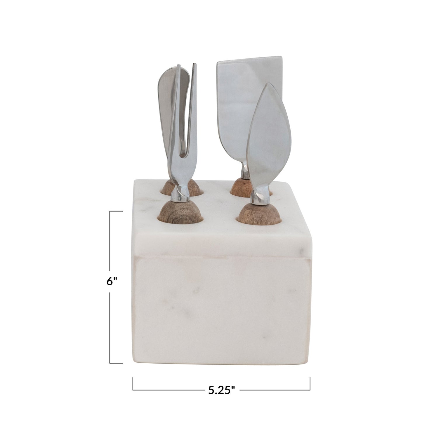 Stainless Steel Cheese Servers w/  Marble Stand