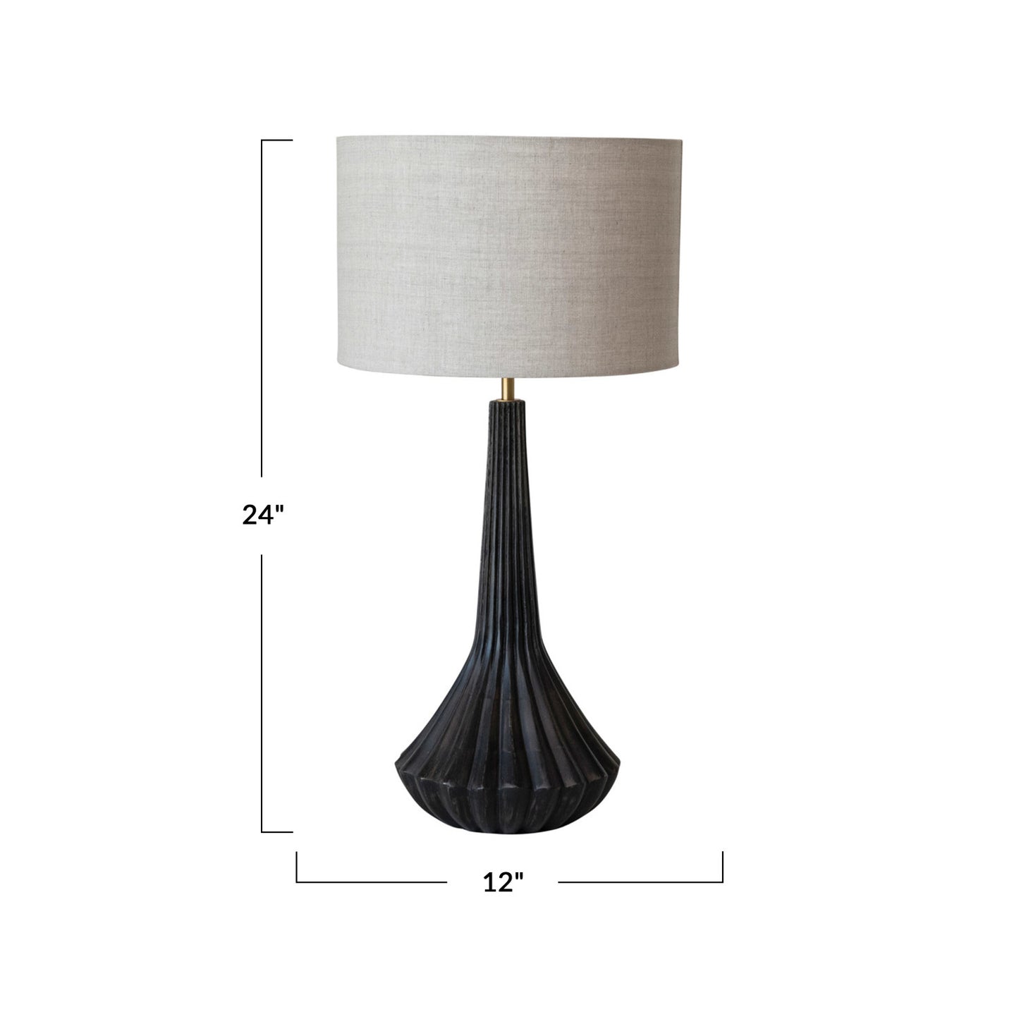 Black Pleated Table Lamp