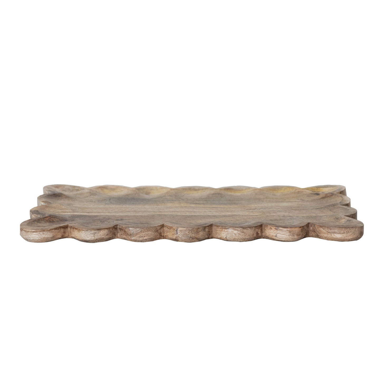 Scalloped Edge Mango Wood Tray