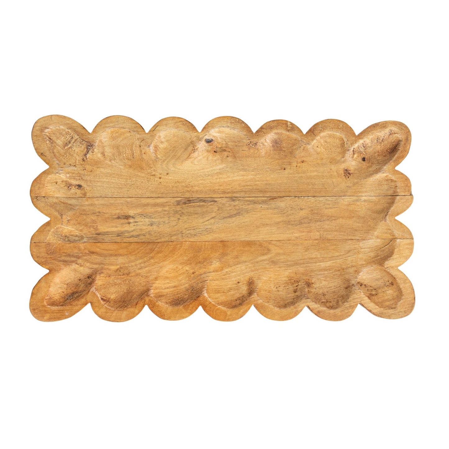 Scalloped Edge Mango Wood Tray