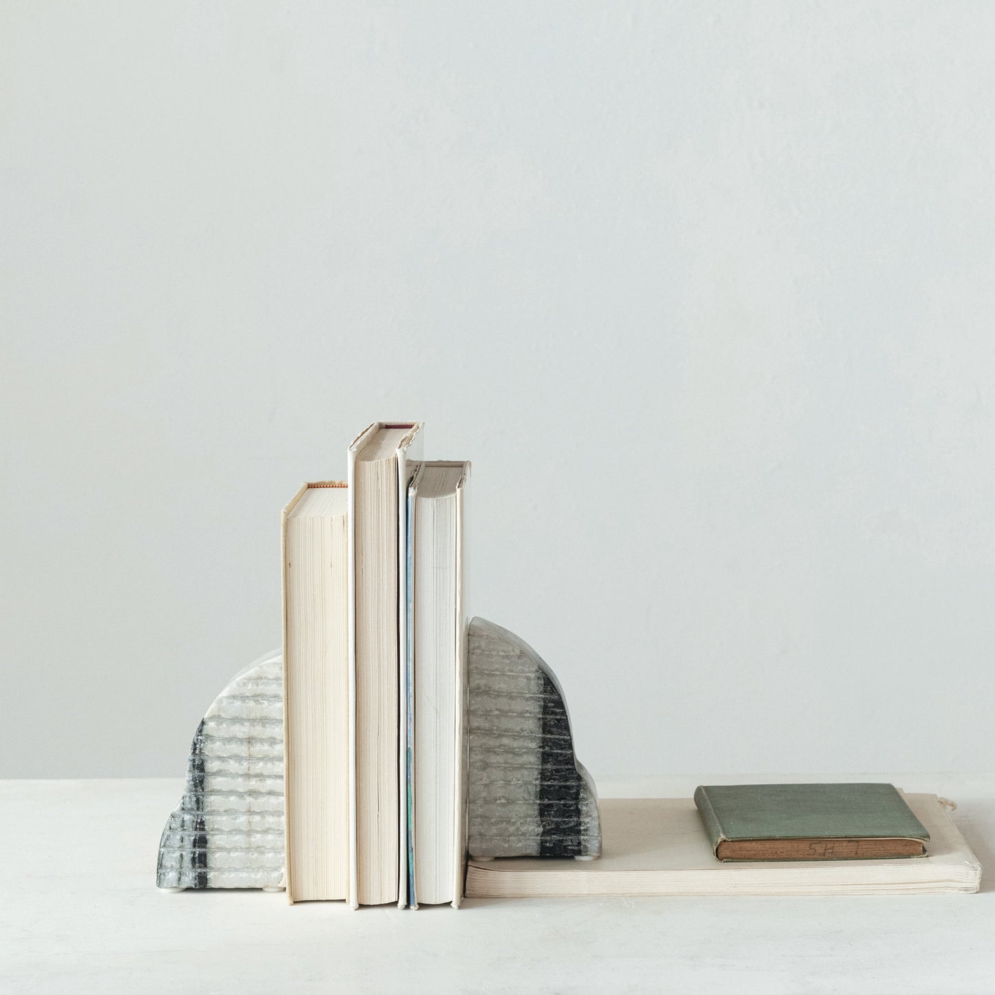 Carved Marble Bookends