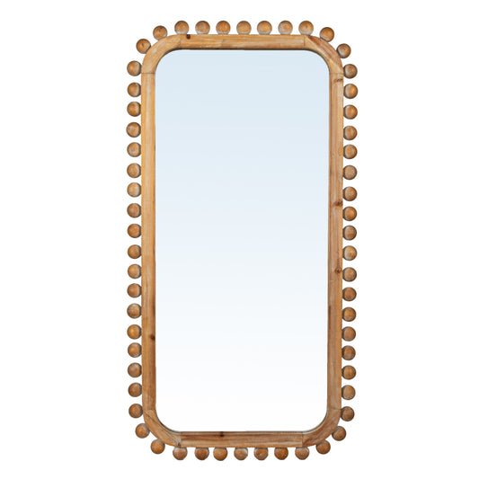 Wood Ball Framed Wall Mirror