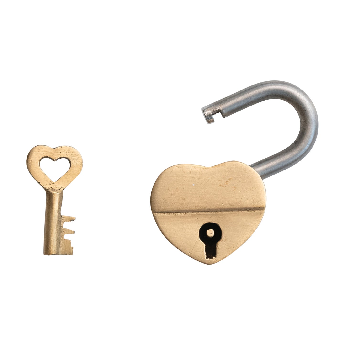 Gold Heart Lock & Key