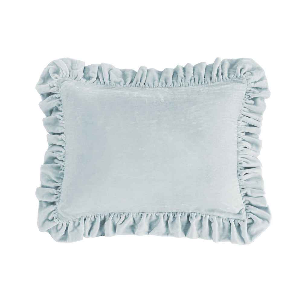 Velvet Oblong Ruffled Pillow